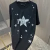 T-shirt com design de primavera e verão Pentagrama full star estampado moda clássico design macio solto t-shirt de rua alta tendência de manga curta