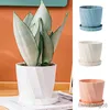 Planters Pots Reusable Plastic Planters Indoor Flower Plant Pots Modern Round Flower Pot with Tray Decorative Gardening Pot R230614