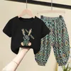 Clothing Sets Children Clothing Set Boy Girl Clothes Summer Suit Baby Sets Cute Cotton Tshirt Pants Toddler Loungewear Soft Tracksuit 2-10Y 230613