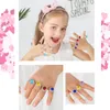 36 piezas de anillos de gemas de diamantes de imitación ajustables para niñas pequeñas, juguete en caja, juego de anillos de joyería para niños, juguetes con vitrina en forma de corazón, juego de imaginación para niñas y disfraces