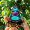 5cm Orgonite Pyramid Decor Energy Generator Healing Crystal Ball Reiki Chakra Protection Meditation Figurer Harts Home Handmade Ornam NTDR