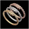 Bangle Love Tennis Designer di gioielli Bracciale da donna Diamond Lovely Snake Sier Gioielli in oro rosa Piatto di rame Fascino per feste G Dh6We