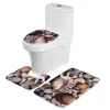 Toilet Seat Covers Flannel Printing Bathroom Ware NOn Slip Rug Doormat U Shaped Pad Cover Mat (#12)