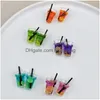 Charms Handmade Resin Fruit Drink Beverage Pendant 3D Lemon Bottle Charm For Diy Jewelry Accessories Pen Decor Craft Drop Delivery Smt5G