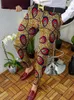 Pole męskie Sprężyna retro wzór druk prosty długi spodni zwyczajny biznes Mid tali