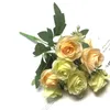 Getrocknete Blumen Kopf Künstliche Blume Seide Rosen Bouquet Weiße Pfingstrose Gefälschte Hochzeit Tisch Dekoration Party DIY Vasen Wohnkultur