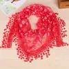 Kvinnor spetsar Tassel Triangle Scarf Spring Women Bandage Floral Scarves Shawls Fashion Chiffon Scarf Female Triangle Bufanda Mujer