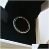 حلقة مصمم نساء باندور أصلي حلقات النطاق الجودة الفرقة 925 sterling Sier CZ Diamond خاتم مع مربع أصلي ملاءمة مجوهرات الزفاف للنساء DH4X9