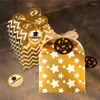 Present Wrap 12 Set Gold Stamping Candy Box Foil Star Wave Packaging 2023 Säsong av examen Celebration Party Favors