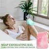 Exfoliating Saver Pouch for Shower Body Massage Scruber Natural Organic Ramie Soap Holder Bag Pocket Loofah Bath Spa Bubble Foam With DrawString
