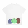 T-shirts masculinas de verão, nova gola redonda, impressão em gel, abóbora, ombro, gota, manga curta, camiseta de algodão puro para homens e mulheres SYHH