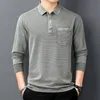 Mens Polos Cotton Polo Shirt Men Long Sleeve Casual Spring and Autumn Clothing Solid Korean Style Luxury 230614