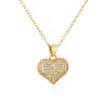 Klassisk design Kvinnor Style Micro Pave Heart Necklace Jewelry for Gift