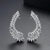 Ear Cuff Senyu Fashion Bridal Jewelry Luxury Lady's CZ Crystal Angel Wing Ear Sweep Wrap Cuff Earrings Rhodium Plating Climber örhängen 230614