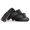 أحزمة Lannyqveen Design Men Men's Automatic Belt Belt Leather Alloy Bochle Business for Men