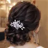 Saç klipleri düğün saç tokası tiaras kızlar beyaz çiçek kristal u şekilli inci çatalları moda süs takılar