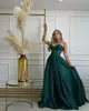 Luxury Dark Green Evening Gown Sweetheart Sequins A Line Party Prom Dresses Sweep Train Formal Long Dress for special occasion