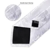 Gravatas de pescoço DiBanGu Designer branco cinza lasca gravatas masculinas Hanky abotoaduras conjunto de gravatas de seda para homens festa de casamento gravata masculina de negócios 230613