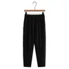 Pants Plus Size Women's Elasticated Waist Loose Fitting Polyester Non-Stretch Trousers High Quality Non-Iron Thin Summer Trouser