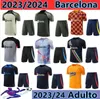 23/24 Barcelona ANSU FATI Tracksuit Camisetas de football 2023-2024 LEWANDOWSKI GAVI Short Sleeve Tracksuit TRACKSUIT Masculino e Barca Ternos Terno de treino adulto