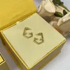 2023 Gouden Hoepel Designer Oorbel Vrouw Oorbellen Merk Oorstekers Goud Zilver Luxe Merk Letter F Oorringen Diamanten Sieraden Oorbel