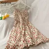 Grundlegende Freizeitkleider Neploe Vintage-Druck Bohemian-Urlaubskleid Damen Hohe Taille Hüfte A-Linie Schlank Vestidos V-Ausschnitt Ärmellos Schulterfrei Robe Sommer 230614