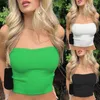 Camisoles Tanks Frauen Sexy Schulterfrei Ärmelloses Bodycon Crop Tube Top Sommer Rippenstrick Einfarbig Trägerloses Leibchen Bandeau Weste