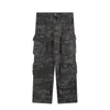 Dames Jeans Amerikaanse Camouflage Pocket Werk Jeans Vrouwen Y2K Hip-Hop Gefrituurde Straat Wijde Pijpen Overalls Paar Casual Losse Multi-Pocket Broek 230613