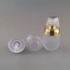 Nuevo 30 ml / 1 oz Frasco cosmético de vidrio esmerilado Dispensador de botellas de viaje para champú de esencia Bomba prensada Envases cosméticos vacíos Uqlsw