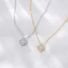 Pendant Necklaces Strands Strings S925 sterling silver necklace women's luxury design advanced flash diamond versatile four leaf clover small fresh clavicle chain