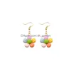 Charm Creative Earring For Women Resin Flower Sakura Drop Earrings Children Handmade Jewelry Diy Gifts Delivery Smtlo