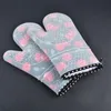 Oven Mitts 2pc Silicone Kitchen Gloves Heat Resistant Oven Mitts Thicker Silicone Cooking Glove Microwave Oven Kitchen Print Gloves 230613