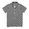 Herren-Freizeithemden, schwarze und weiße Linie, Strandhemd, quadratisch, optische Täuschung, Hawaii-Männer, lustige Blusen, kurze Ärmel, Muster, Kleidung
