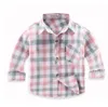 Детские рубашки весенние осенние полосатые рубашки для мальчиков детские детские хлопковые рубашка повседневная модная клетчатка для детей 16 цветов Camisas para hombre 230613