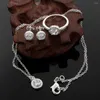 Серьги ожерелья установили 1 женские ювелирные изделия элегантные блестящие одежды кубический цирконий подвесной кольцо.