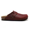 2023 Boston Clog Homens Mulheres Designer Birks Sandálias Chinelos Saco de Couro Sapatos de Cortiça Sapatos de Cortiça Mules Mocassins Woody Sliders Interior Fivela Correia Sapatilhas Cortiça