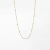 Chains VENTFILLE 925 Sterling Silver Choker Necklace 42cm 8cm Short Chain Gold Thin Slim Luxury Beads Jewelry Rock Punk Jewels