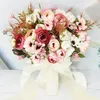 Getrocknete Blumen Braut Brautjungfer Hochzeitsstrauß Seidenband Rosen Künstliches Halten Mariage Zubehör Gefälligkeiten 230613