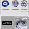 Garden Decorations Lucky Eye Glass Blue Eye Wall Hanging Decoration Wind Chimes Hanging Ornament Amulets Lucky Blessing Gift R230613