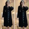 Women's Sleepwear 2023 Autumn Long Sleeve Cotton Nightgowns For Women Korean Loose Cardigan Night Dress Nightdress Homewear Home Nighty