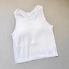 Yoga Racerback Sport Fi Crop Tops Built in Bra Yoga Running Gym Sleevel Ebb Vest Solid Quick Dry Tank Sports Tops LL Yoga Outfit