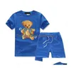 Clothing Sets 2022 Kid Summer Boys T Shirt Print Cartoon Animal Designer Kids Casual Unisex Clothes Girl Sports Twopiece Round Neck Dhzn3