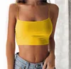 Camiseta sin mangas de moda, Tops cortos con cuello Halter negros, camisola de verano para mujer, camisola con espalda al aire, Top de tubo informal a la moda, chaleco recortado sin mangas para mujer