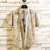 남성용 캐주얼 셔츠 여름 남성 하와이 셔츠 인쇄 짧은 소매 큰 크기 하와이 남성 해변 꽃 여러 가지 색상