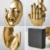 Objets décoratifs Figurines Accessoires de décoration de maison moderne Silence est la statue d'or abstrait sculpture sculpture salon bureau Ornement 230614