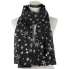 Scarves Christmas Snowflake Printing Lady Scarf Fashion Holiday Gift Woman Cotton Blends Shawl Wrap Thin Ventilate 180-70cm