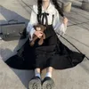 Gonne Gonna lunga Gothic Lolita Donna Harajuku Cinturino con volant Nero Vita alta Soft Girl Giapponese Kawaii Streetwear Estate