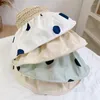 Hats Roll Up Children Sun Visor For Girl Wide Brim Dot Pattern Weave Straw Ponytail Hat Summer Packable Beach Travel Bonnet Kids