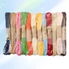 Garrafas de armazenamento 12 rolo 10m corda de papel diy colorido torcido artesanato corda cinta favor presente embrulho fio (cor misturada)