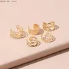 Backs Earrings 5 Pcs/set 2023 Gold Color Ear Cuffs Leaf Clip For Women Fashion Climbers No Piercing Fake Cartilage Earring Set Gifts